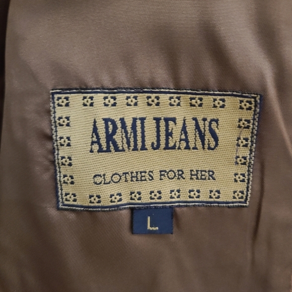 Armi Jeans 100% Wool Zip-Up Jacket - Brown - Size L - Picture 6 of 8